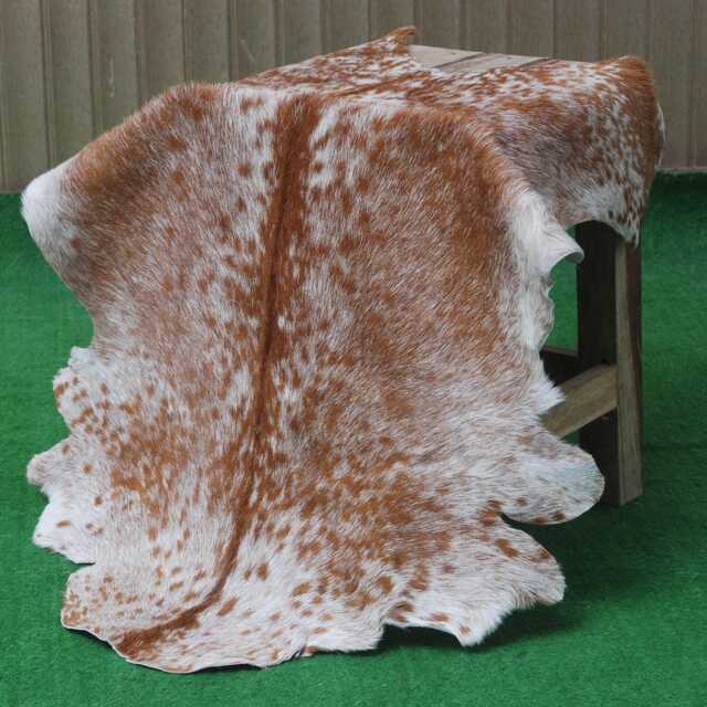 Brown & White Goat Skin Rug Natural Hide Throw - 36x24 Inches - image 1