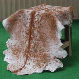 Brown & White Goat Skin Rug Natural Hide Throw - 36x24 Inches - thumbnail 1