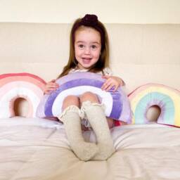 Purple Rainbow Cushion - Unique Gift, Perfect For Any Kids Bedroom - thumbnail 3