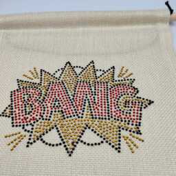 Rhinestone Bang, Pop Art, Cartoon Style, Hanging Banner Flag, Linen Wall Stocking Filler, Room Welsh Decor, Kid's Children's Decor - thumbnail 3