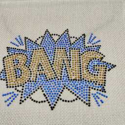 Rhinestone Bang, Pop Art, Cartoon Style, Hanging Banner Flag, Linen Wall Stocking Filler, Room Welsh Decor, Kid's Children's Decor - thumbnail 2