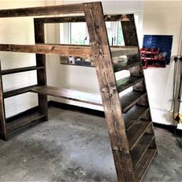 Bespoke Bunk Bed & Desk - Reclaimed Scaffold Board Wood, Sustainably Made - The Frome - thumbnail 4