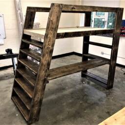 Bespoke Bunk Bed & Desk - Reclaimed Scaffold Board Wood, Sustainably Made - The Frome - thumbnail 2