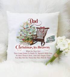 Personalised Christmas in Heaven Memorial Pillow, Bereavement Gift - thumbnail 1