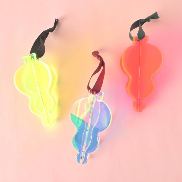 Acrylic Icicle Christmas Ornaments, Bright Colors & Non-Breakable, Contemporary 70S Inspired Holiday - image 1