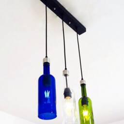Multi Colour Wine Bottle Industrial Light Fixture - Chandelier Ceiling Lamp For Home, Restaurant & Bar Island - thumbnail 3