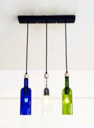 Multi Colour Wine Bottle Industrial Light Fixture - Chandelier Ceiling Lamp For Home, Restaurant & Bar Island - thumbnail 1