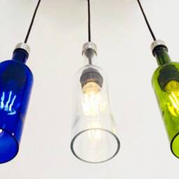 Multi Colour Wine Bottle Industrial Light Fixture - Chandelier Ceiling Lamp For Home, Restaurant & Bar Island - thumbnail 2