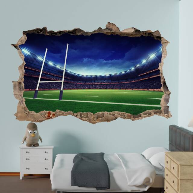 Rugby Stadium Wall Sticker Art Poster Room Office Nursery Kids Boys Bedroom Decor 1127 - image 1