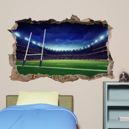 Rugby Stadium Wall Sticker Art Poster Room Office Nursery Kids Boys Bedroom Decor 1127 - thumbnail 3