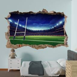 Rugby Stadium Wall Sticker Art Poster Room Office Nursery Kids Boys Bedroom Decor 1127 - thumbnail 1