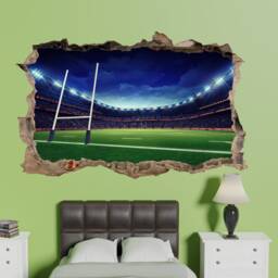 Rugby Stadium Wall Sticker Art Poster Room Office Nursery Kids Boys Bedroom Decor 1127 - thumbnail 2