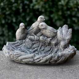 Stone Birds On Stand Cement Bird Sculpture With Base Garden Figurine Outdoor Decoration Handmade Ornament Bird Lover Gift - thumbnail 1