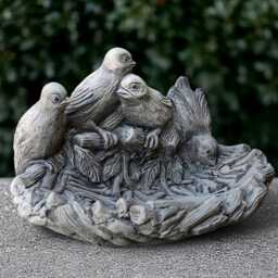 Stone Birds On Stand Cement Bird Sculpture With Base Garden Figurine Outdoor Decoration Handmade Ornament Bird Lover Gift - thumbnail 3