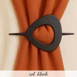 Triangle Curtain Tiebacks - Set Of 2 Matte Black Gold Nickel Modern Metallic Holdbacks Minimal Window Decor - thumbnail 2
