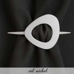 Triangle Curtain Tiebacks - Set Of 2 Matte Black Gold Nickel Modern Metallic Holdbacks Minimal Window Decor - thumbnail 4