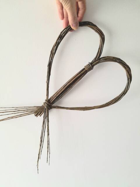 Small Willow Heart, Natural Brown Heart For Door Or Wall Hanging. Sustainable Art Garden Bedroom, 5Th Anniversary Gift - image 1