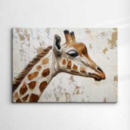 Minimalist Iconic Giraffe Abstract Oil Painting Style Wall Art, Framed Canvas Poster Print, Home Kitchen Office Room Decor, Gifts - thumbnail 3