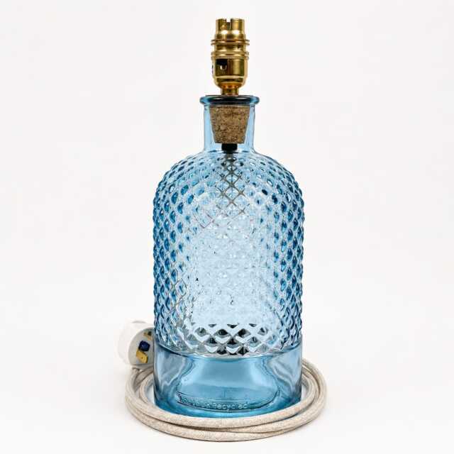 Recycled Glass Diamond Table Lamp 34cm - image 1