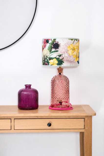 Recycled Glass Diamond Table Lamp 34cm - image 1