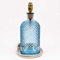 Recycled Glass Diamond Table Lamp 34cm - thumbnail 1