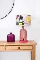 Recycled Glass Diamond Table Lamp 34cm
