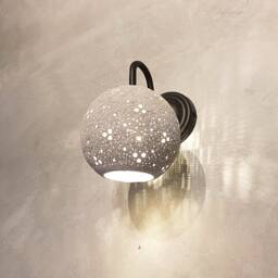 Grey Ceramic Wall Sconce Handmade Stucco Texture Lighting - thumbnail 2