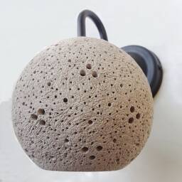 Grey Ceramic Wall Sconce Handmade Stucco Texture Lighting - thumbnail 4