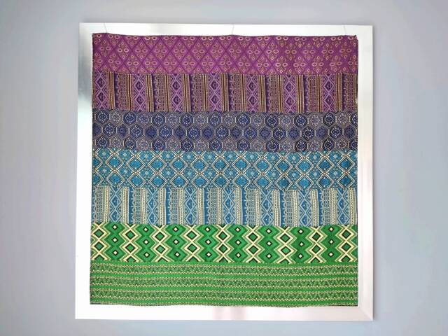Handmade Patchwork Tapestry Hippie Altar Decor With Golden Accents - image 1