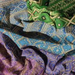 Handmade Patchwork Tapestry Hippie Altar Decor With Golden Accents - thumbnail 4