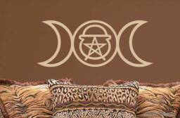 Witch Cauldron Wall Art, Triple Goddess Decal, Moon, Pagan Wiccan Sticker - thumbnail 2