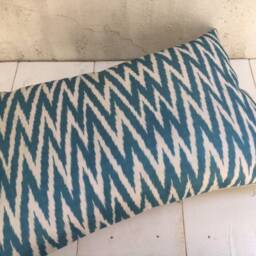 Silk Ikat Pillow Cover - 16x24 - Hand Dyed Printed Replica - thumbnail 4