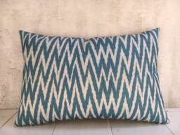 Silk Ikat Pillow Cover - 16x24 - Hand Dyed Printed Replica