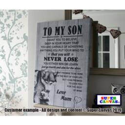 To My Our Son Wolf Personalised Picture Wall Art Framed Canvas Print Handmade Unique New Job Graduation Birthday Gift Present From Mum Dad - thumbnail 3