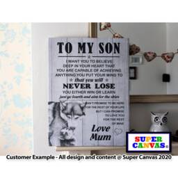 To My Our Son Wolf Personalised Picture Wall Art Framed Canvas Print Handmade Unique New Job Graduation Birthday Gift Present From Mum Dad - thumbnail 4