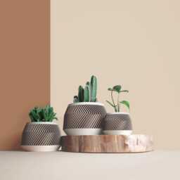 3D Printed Cactus, Succulent Planters, Interior Plant Pots, Mid Century Eco-Friendly Gift Idea For Home, Large Planter Pot - thumbnail 2