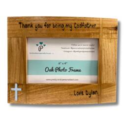 "Thank You For Being My Godfather/ Godmother/Godparent - Gift Personalised Solid Oak Photo Frame 6x4"", 7x5"" Or 10x8" - thumbnail 3