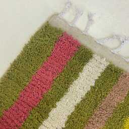 Handmade Moroccan Green Wool Rug Authentic Berber Design - thumbnail 4
