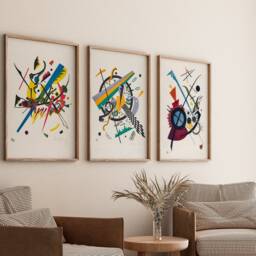 Set Of 3 Abstract Posters, Wassily Kandinsky Exhibition Prints, Minimalist Gallery Wall, Sound Paintings, Home Decor, Gift Idea, Digital Art - thumbnail 2
