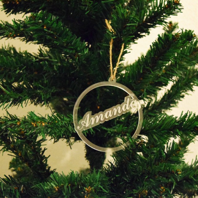 Personalised Bauble Perspex Acrylic Plywood Mdf Your Name - image 1