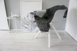 Genuine - Exclusive Swedish Gotland Sheepskin Rug Soft Curly Wool Natural Grey - Silver Ash Mix Sg 178 - thumbnail 1