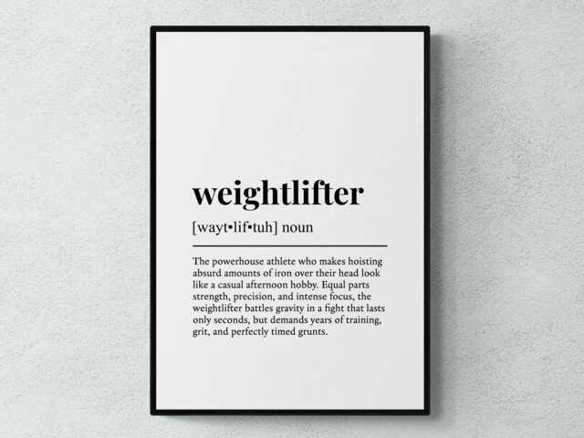 Weightlifter Funny Definition Sport Gift Wall Art Print - image 1