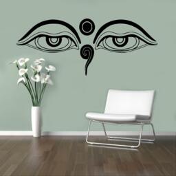 Eyes Of Buddha Wall Decal Vinyl Sticker Asia God Home Decor Ideas Interior Art 23(Nt - thumbnail 1