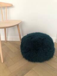 Teal Green Sheepskin Pouffe, Foot Rest, Floor Cushion, Genuine Soft & Cosy Green Blue Teal, Living Room, Chair, Home