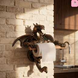 Dragon Toilet Paper Holder Wall Mount - thumbnail 3