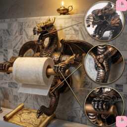 Dragon Toilet Paper Holder Wall Mount - thumbnail 2
