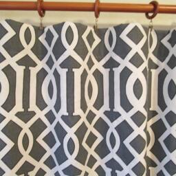 "Pair Of 50"" Rinaldi Kemble Fawn Or Tan & Natural Trellis Panels, Drapes, Curtains - 50x63"" 50x84"" 50x96"" 50x108" - thumbnail 2