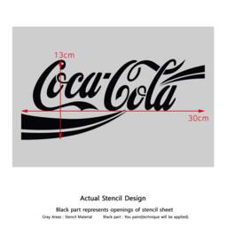 Stencils Template Cocacola - Medium Size Reusable Airbrush Wall Stencils For Diy Decor Walls Furniture Painting Kids Rooms Cars - thumbnail 2