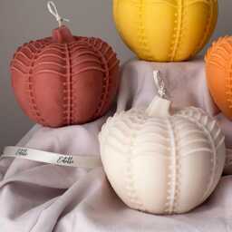 Large Autumn Pumpkin Candle - Hand Poured Soy Wax, Halloween Decor - thumbnail 2