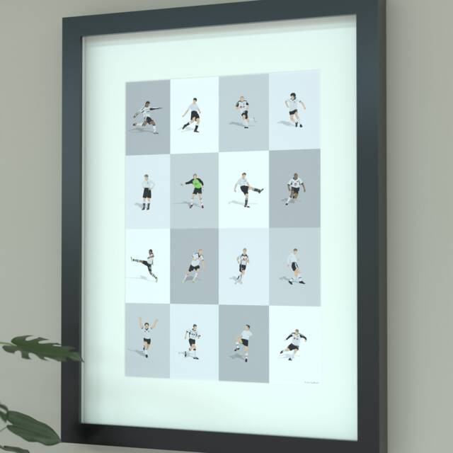 Fulham Legends Illustrated Print - Craven Cottage Heroes Poster Cottagers Football Art - image 1